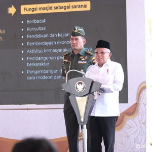 Hadir di Groundbreaking Masjid Hj. Andi Nurhadi dan AAS International Hospital, Ma’ruf Amin Bangga dan Terharu