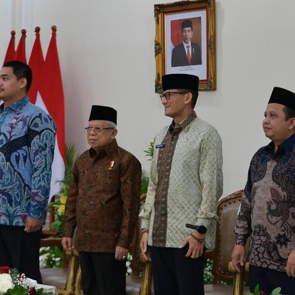 Ma'ruf Amin sampaikan tiga pesan penting saat hadir di Santripreneur Award. Foto: Laman Info Publik