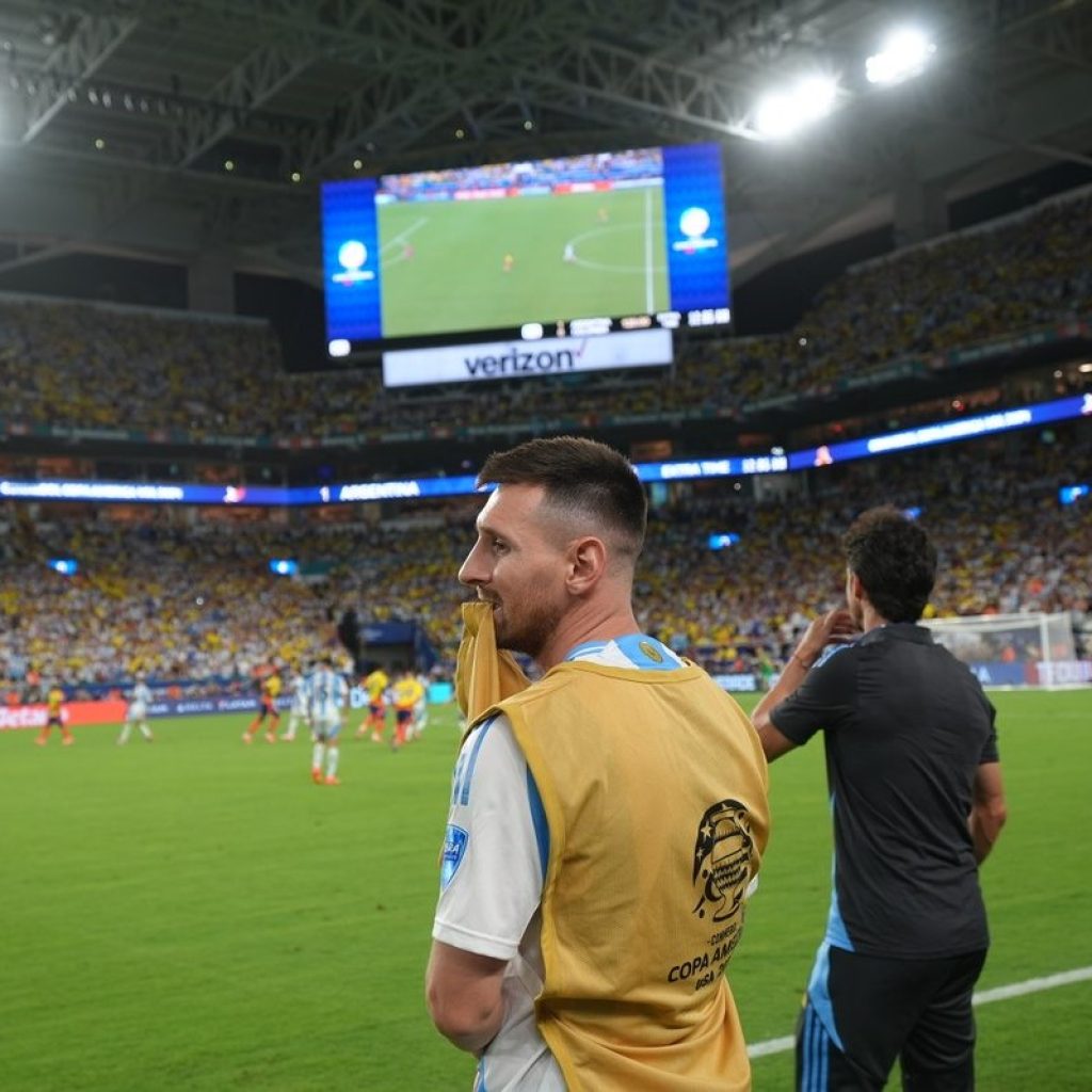 Lionel Messi cedera engkel hingga harus absen bertanding. Foto: x.com/Argentina