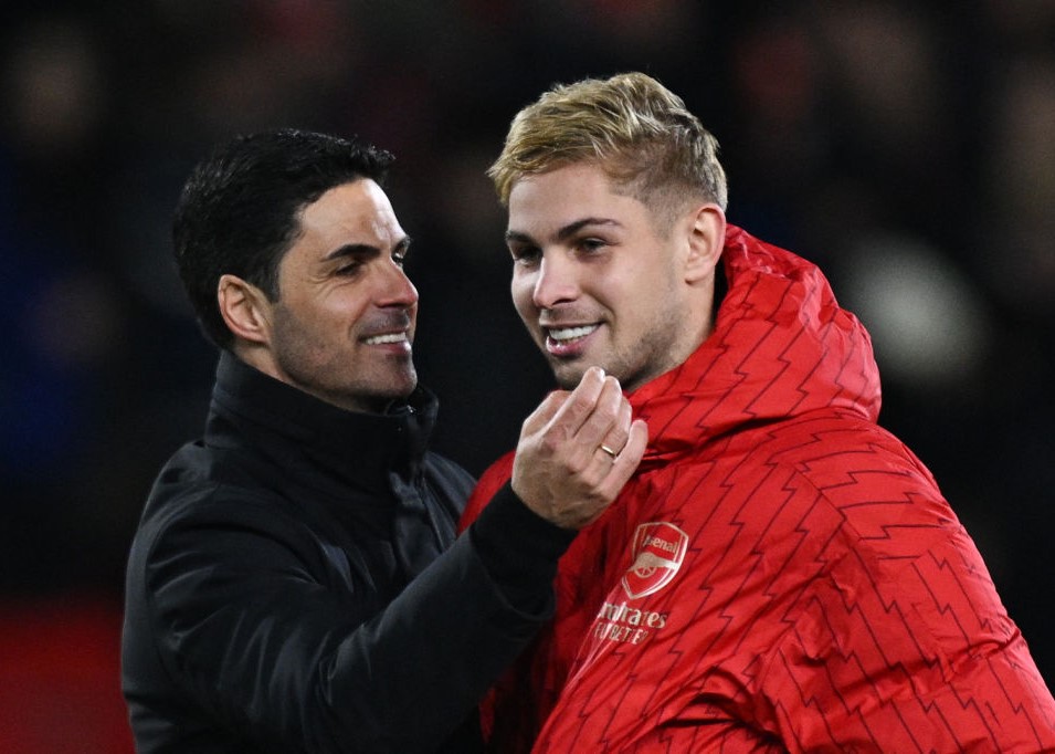 Mikel Arteta ungkap perasaannya usai Emile Smith Rowe meninggalkan Arsenal untuk ke Fulham. Foto: x.com/FabrizioRomano