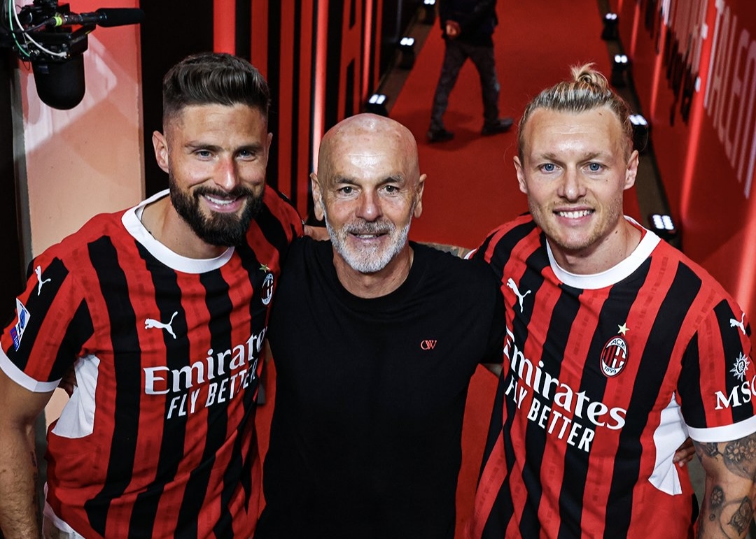 Laga AC Milan vs Salernitana jadi perpisahan Pioli dan Olivier Giroud. Foto: x.com/acmilan