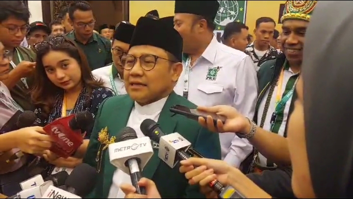 Keterangan Muhaimin Iskandar (Cak Imin) pasca terpilih sebagai Ketua PKB. Foto: Istimewa