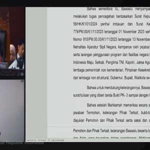 MK Putuskan Dalil Presiden Jokowi Mendukung Pencalonan Gibran di Pilpres 2024 Kurang Bukti