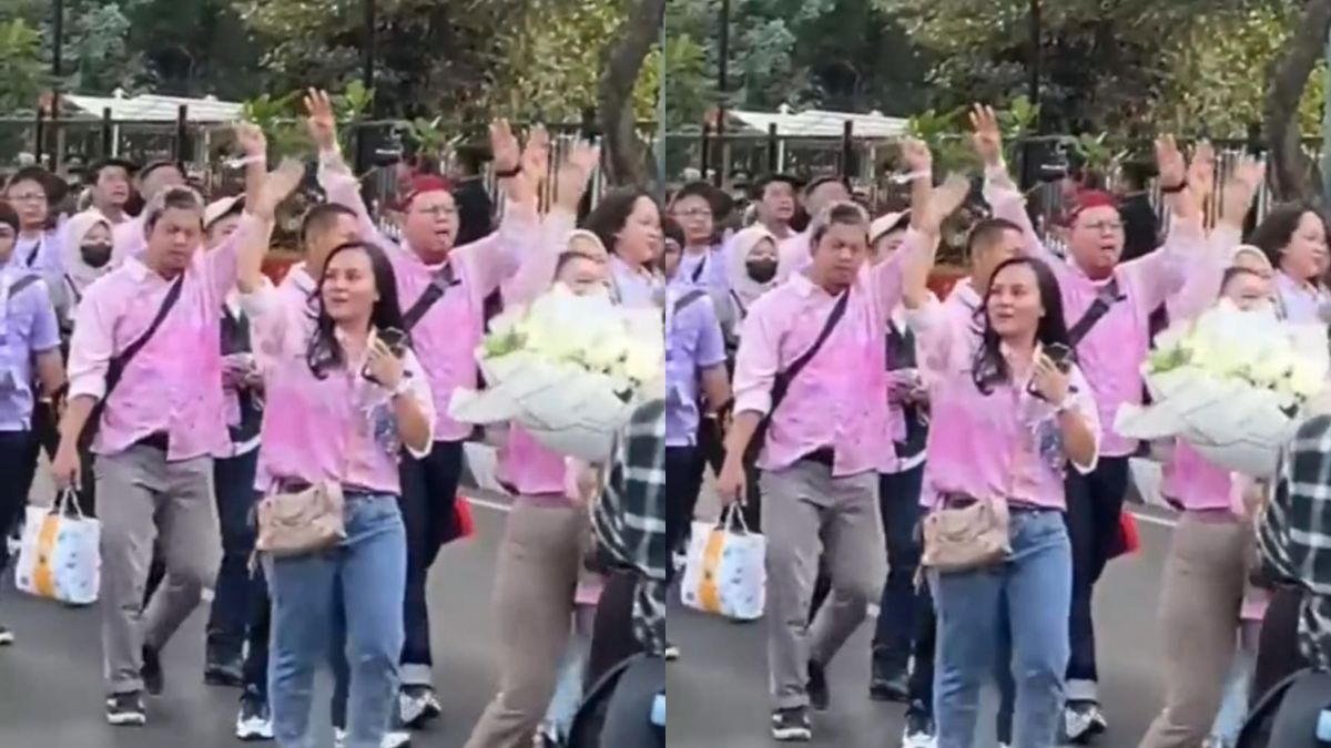 Pakaian pendukung Ganjar-Mahfud dalam acara debat cawapres 2024. Foto: TikTok.com/@ganjar.mahfud.2024