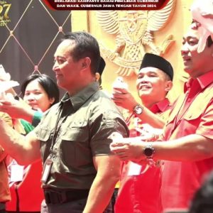 Cagub-Cawagub Hadiri Deklarasi Kampanye Damai Pilgub Jateng 2024, Maskot Semarbot Dipilih
