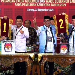 Nomor Urut Pilkada Banten 2024: Airin-Ade 1, Andra-Dimyati 2