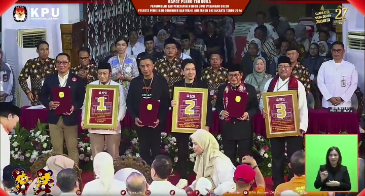 Tiga paslon di Pilkada Jakarta beberkan janji kampanye berbeda. Foto: Tangkapan Layar YouTube KPU DKI Jakarta