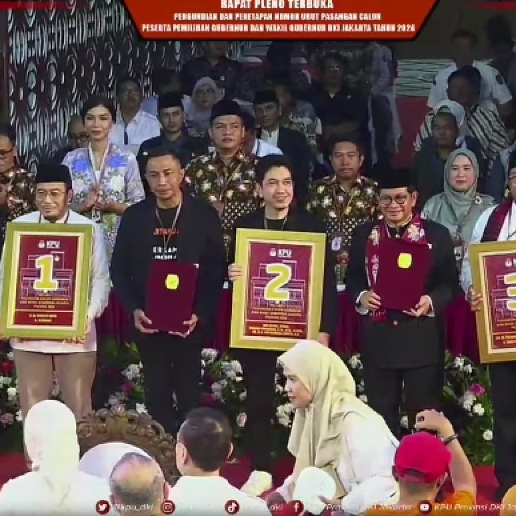 Pram-Rano unggul dalam hasil quick count Pilkada Jakarta 2024. Foto: Tangkapan Layar YouTube KPU PROVINSI DKI JAKARTA