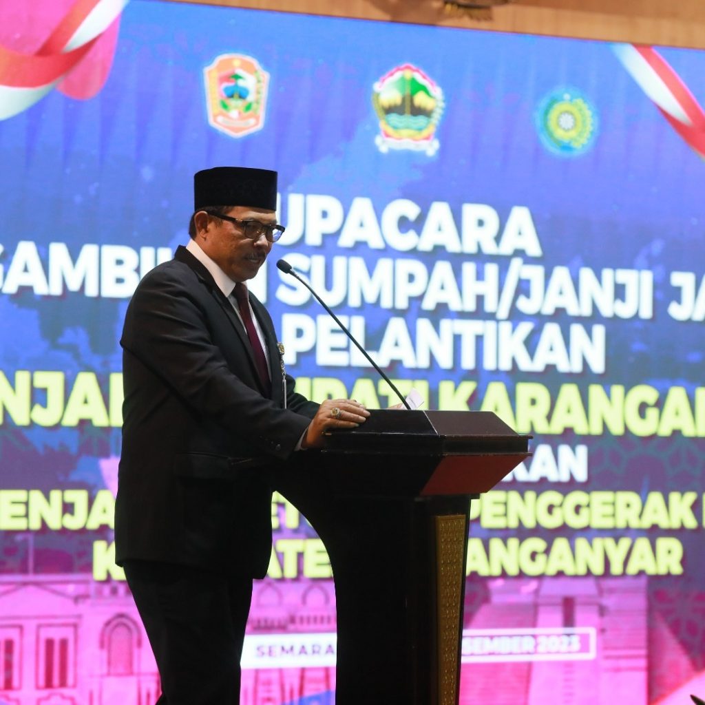 Pj Gubernur Jateng beri pesan untuk Pj Bupati Karanganyar yang baru dilantik. Foto; Humas Pemprov Jateng