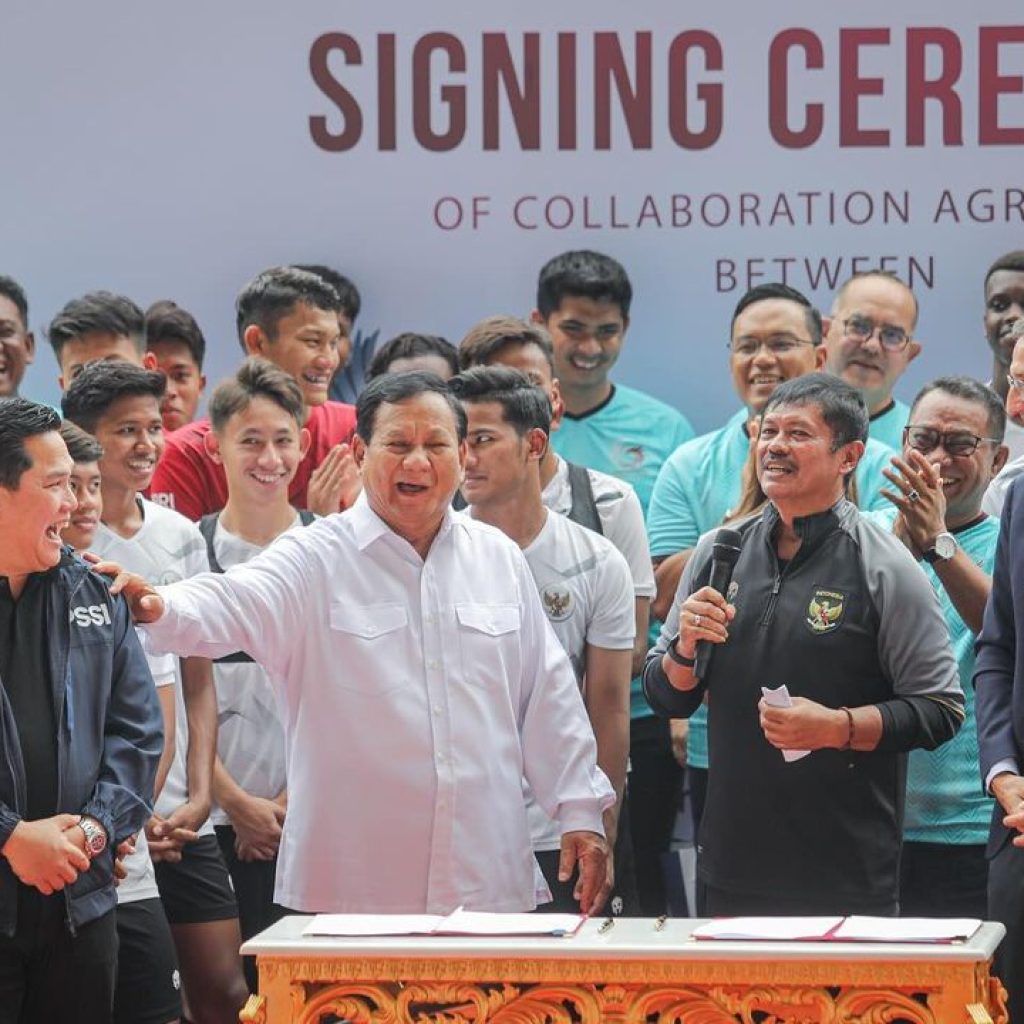 Prabowo lakukan MoU untuk Akademi Sepak Bola Garudayaksa dan Aspire Academy Qatar. Foto: Instagram.com/prabowo
