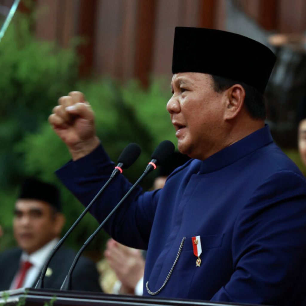 Presiden Prabowo Subianto beri pidato perdana saat pelantikan. Foto: presidenri.go.id