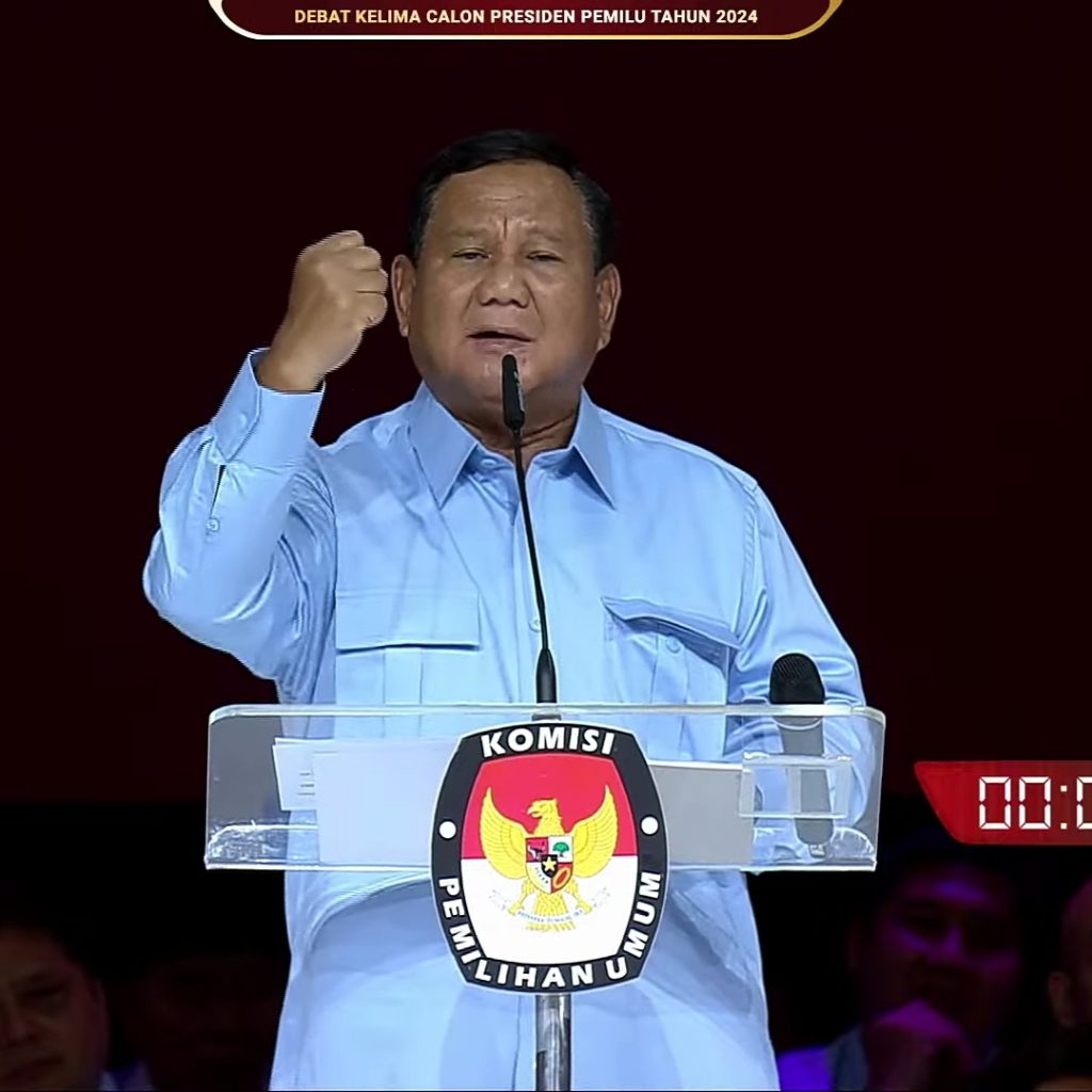 Prabowo tegaskan pentingnya peran aktivis di Indonesia. Foto: Tangkapan Layar YouTube KPU RI