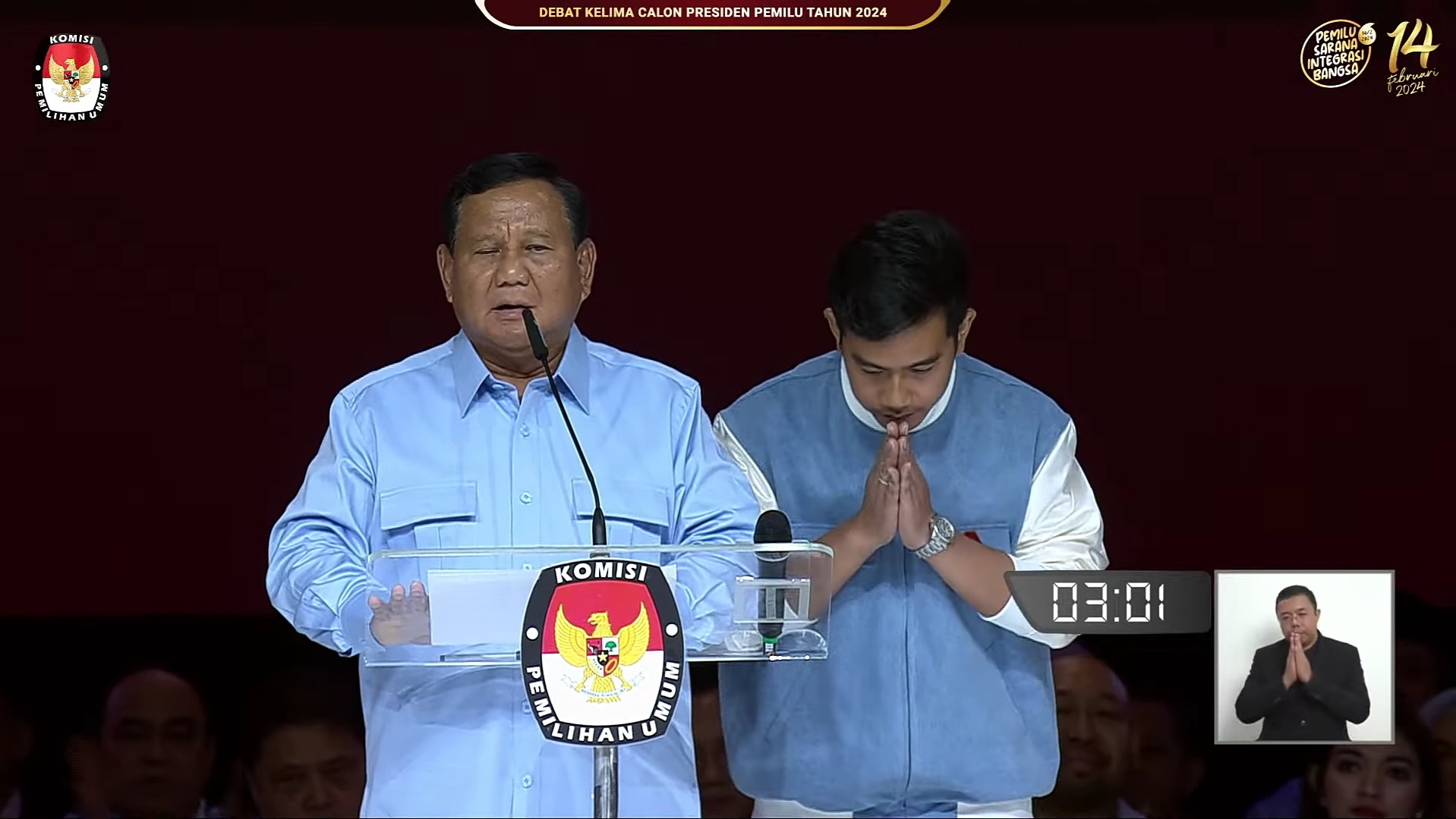 Prabowo mengaku sudah perjuangkan UU Disabilitas sejak awal. Foto: Tangkapan Layar YouTube KPU RI