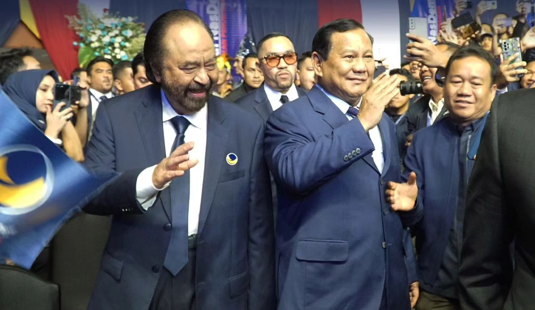 Prabowo Subianto hadir dalam penutupan Kongres III Partai NasDem di JCC, Senayan, Jakarta, Selasa (27/8/2024). Foto: instagram.com/official_nasdem