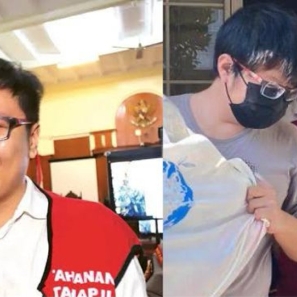 Ronald Tannur saat ditangkap kembali oleh Kejaksaan Tinggi Jawa Timur usai terbukti menyuap tiga hakim PN Surabaya. Foto: x.com/kegblgnunfaedh