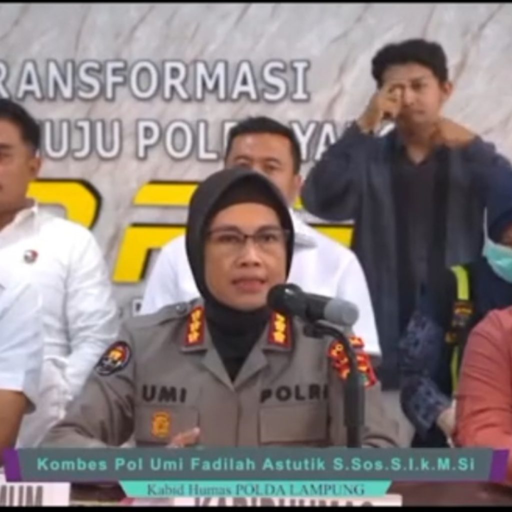 Keterangan polisi tentang penemuan empat mayat di Lampung. FOTO: TikTok @cekrak_cekrek