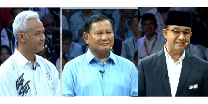 Sikap Prabowo selama debat capres 2024 ramai jadi sorotan. Foto: Tangkapan layar YouTube KPU RI