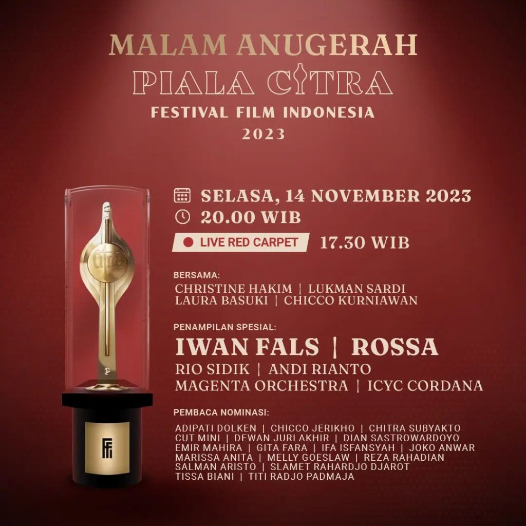 Inilah daftar pemenangg Piala Citra di Festival Film Indonesia 2023. Foto: Instagram.com/festivalfilmid