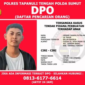 Pemuda di Tapanuli Tengah Jadi DPO Kepolisian Usai Diduga Cabuli 30 Anak, Begini Modusnya!