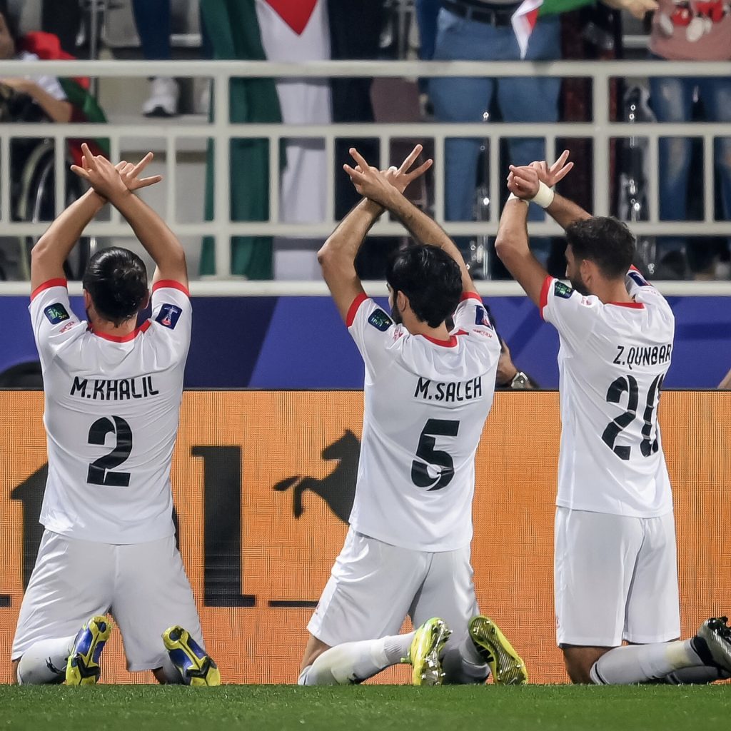 Timnas Palestina lolos ke 16 besar di Piala Asia 2023. Foto: x.com/brfootball