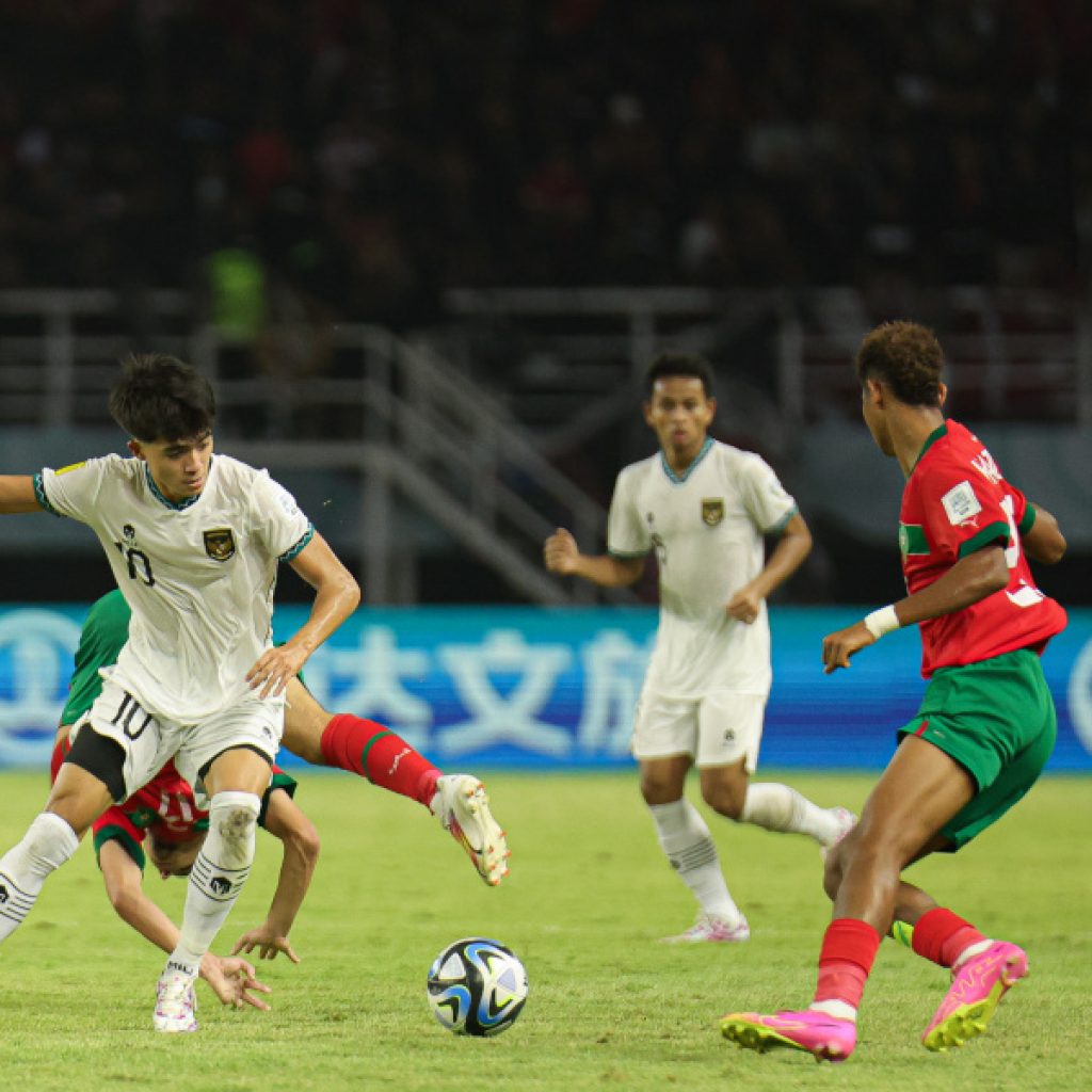 Timnas U-17 Indonesia kalah dari Maroko, hanya menunggu hasil dari tim lain untuk lolos ke 16 besar. Foto: Laman PSSI