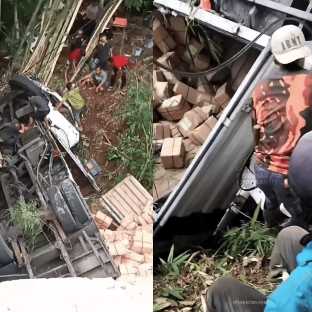 TUTURPEDIA - Truk Pengangkut 400 Ribu Surat Suara Pemilu Terguling di Tanjakan Semarang