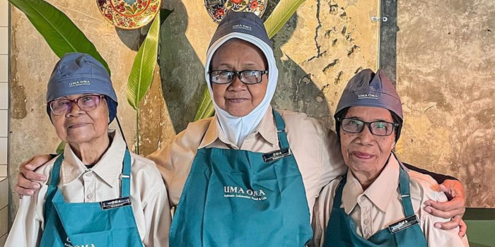 Konsep Uma Oma Cafe yang pekerjakan para lansia. FOTO: Instagram.com/umaomacafe