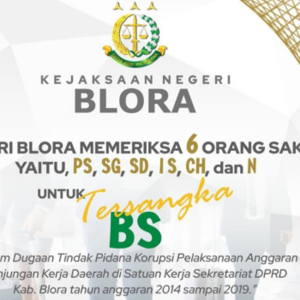 Kejari Periksa Enam Orang Saksi, Terkait Dugaan Kunker Fiktif DPRD Blora 2014-2019