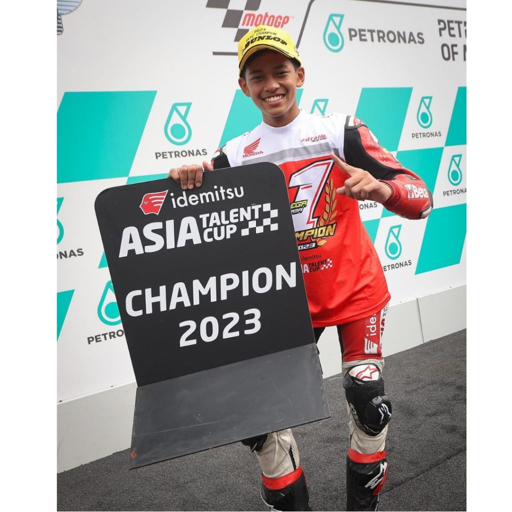 Veda Ega Pratama berhasil kunci gelar juara Idemitsu Asia Talent Cup 2023 di Malaysia. Foto: Instagram.com/asiatalentcup