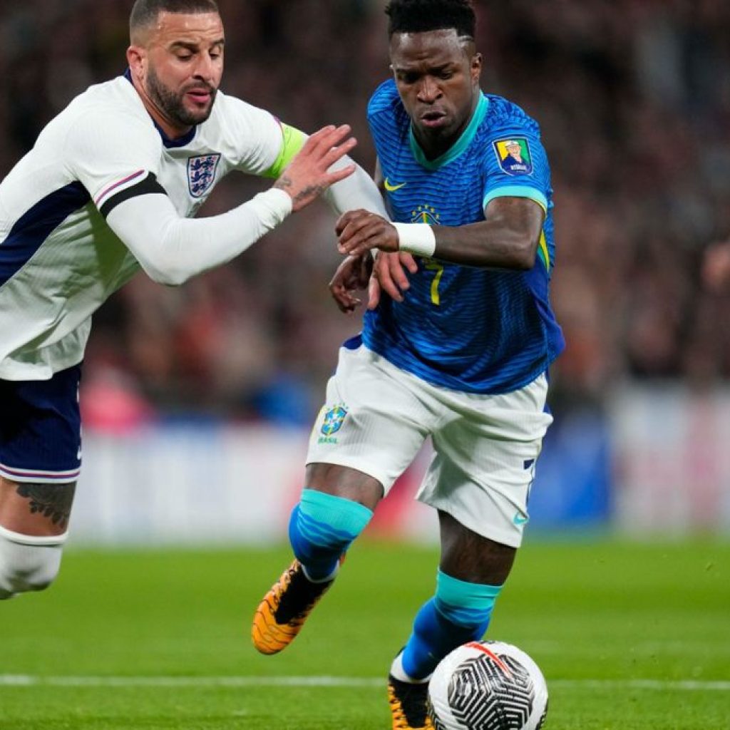 Vinicius Junior ungkap rasa simpatinya kepada Kyle Walker yang mengalami cedera. Foto: x.com/MadridUniversal