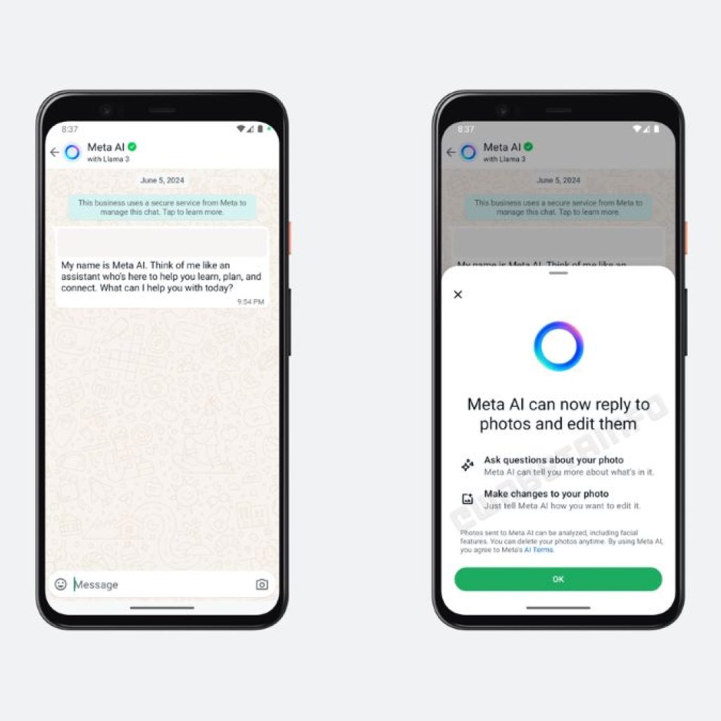 Fitur Baru WhatsApp Memungkinkan Meta AI Mengedit Foto tanpa Aplikasi
