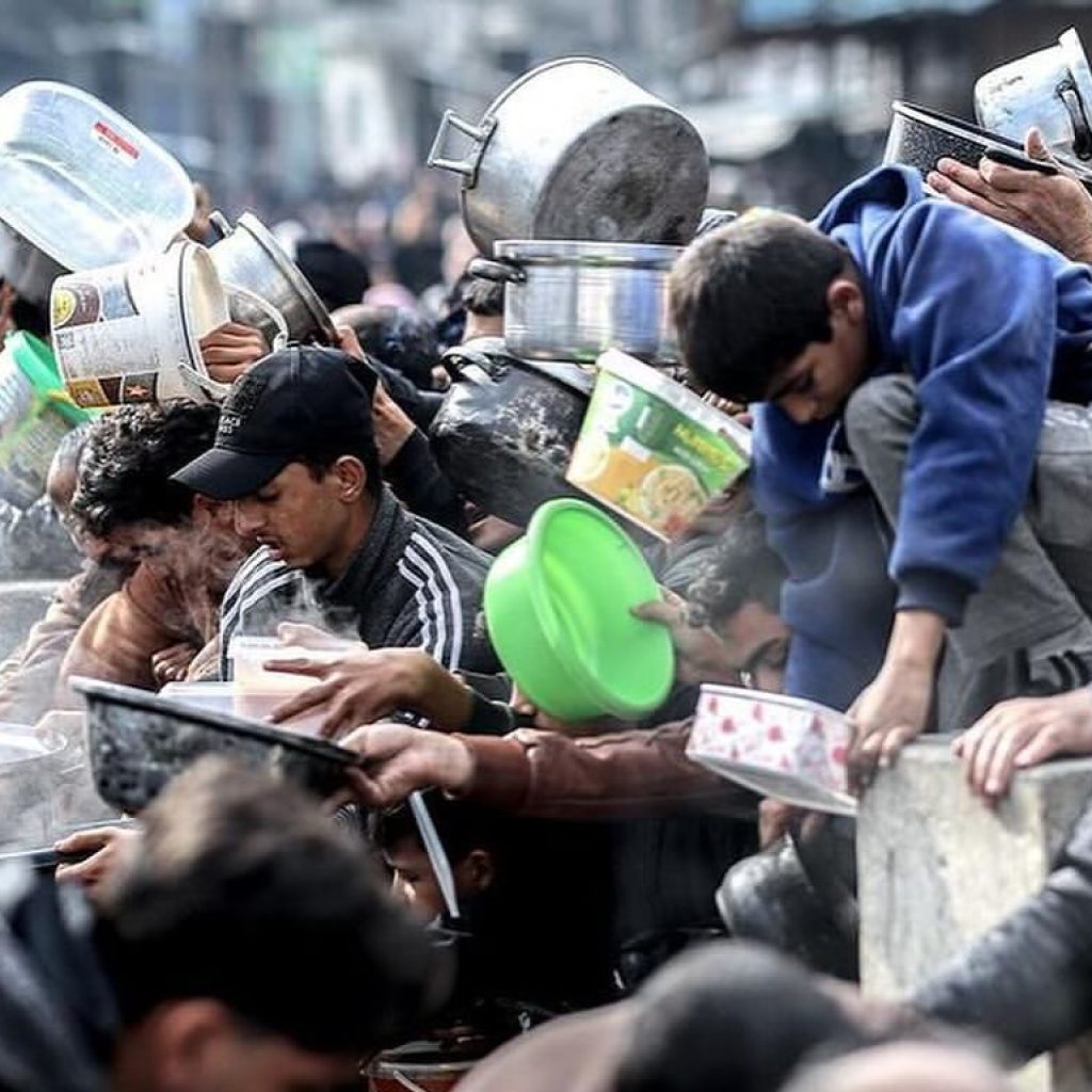 Warga Gaza, Palestina kekurangan bahan pangan lantaran blokade bantuan oleh Israel. FOTO: X.com/ @EyeOnPalestine