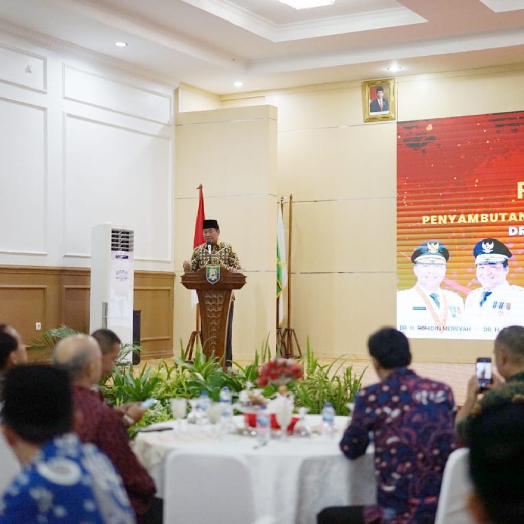 Wagub Bengkulu Rosjonsyah, dalam acara ramah tamah penyambutan Ketua Pengadilan Tinggi Bengkulu yang baru, Humuntal Pane, Senin (18/9/2023) malam. (Foto: Dona Tun Te)
