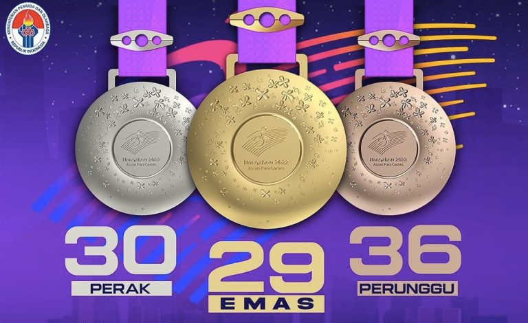 Kontingen Indonesia menutup keikutsertaannya di Asian Para Games Hangzhou 2022 dengan raihan 29 medali emas, 30 perak, dan 36 perunggu. FOTO: Humas Kemenpora RI.