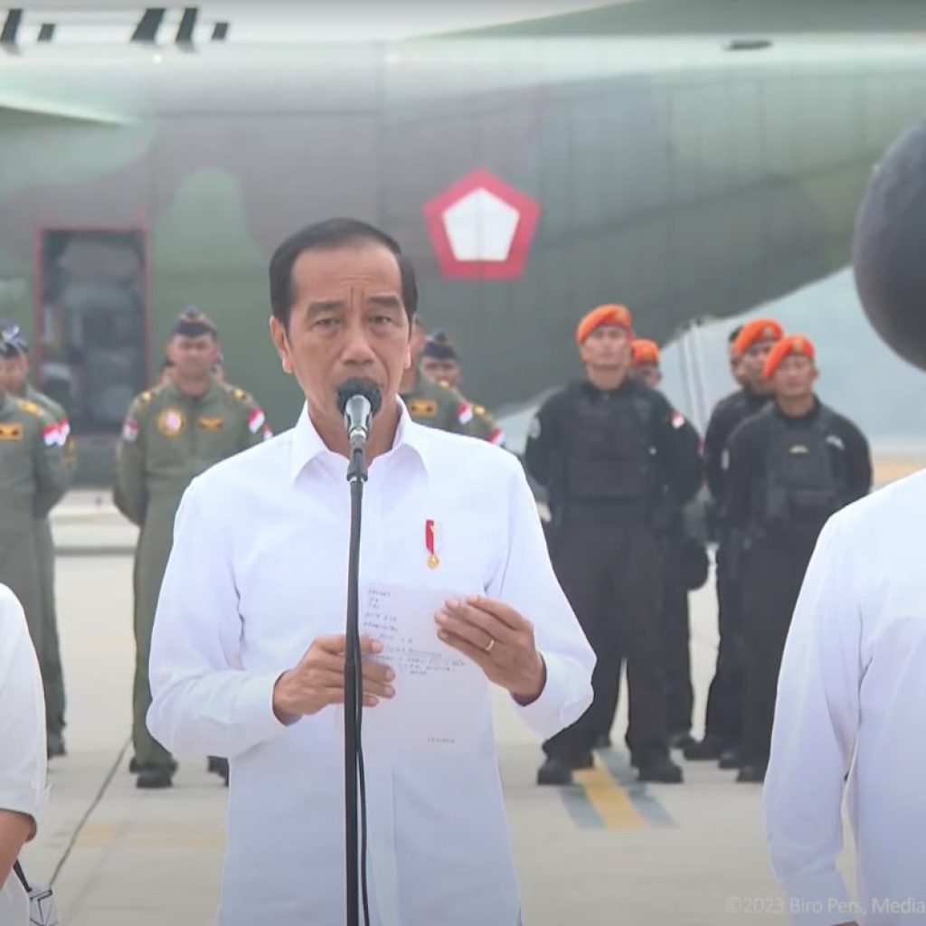 Jokowi ungkap bantuan logistik dari Indonesia ke Palestina mencapai lebih dari 50 ton. Foto; Laman Sekretariat Kabinet RI