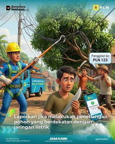 TUTURPEDIA - Keselamatan Lebih Penting! PLN Blora Dan Cepu, Minta Warga Tak Ambil Risiko Saat Tebang Pohon Dekat Jaringan
