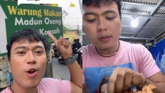 Aa Juju beri review jujur untuk warung makan Bang Madun Nyak Kopsah. FOTO: TikTok @makanlurr