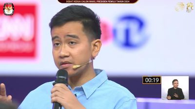Gibran janjikan program ini untuk meningkatkan daya jual UMKM di Sragen. FOTO: Tangkapan Layar Youtube KPU RI