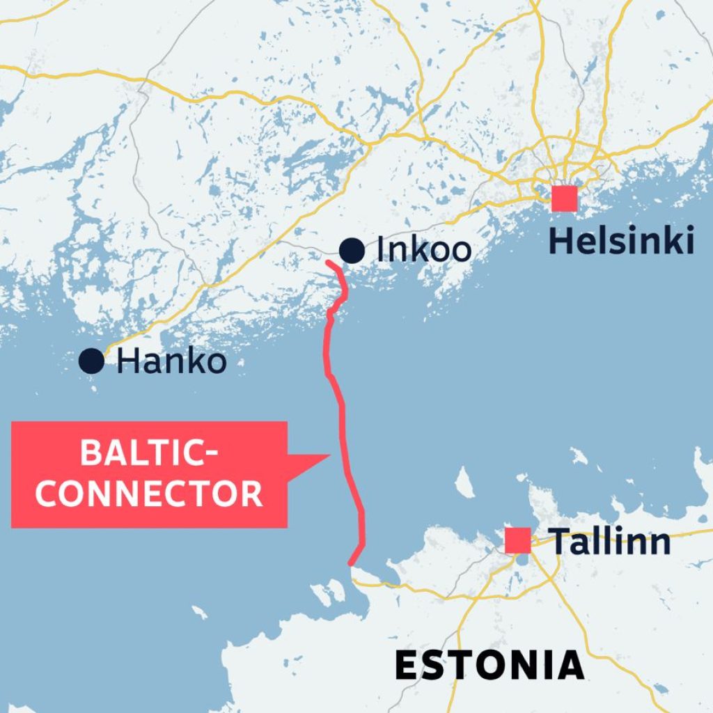 Pipa gas yang memasok energi untuk Finlandia, Estonia, dan beberapa negara lainnya rusak. FOTO: x.com/visegrad24
