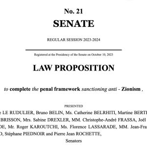Senat Prancis Usulkan Undang-Undang Anti-Zionisme Sebagai Tindak Pidana