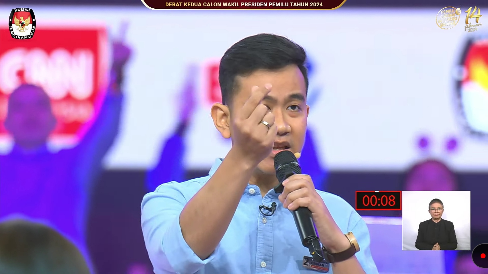 Gibran paparkan visi dan misi di debat cawapres 2024. Foto: Tangkapan Layar Youtube KPU RI