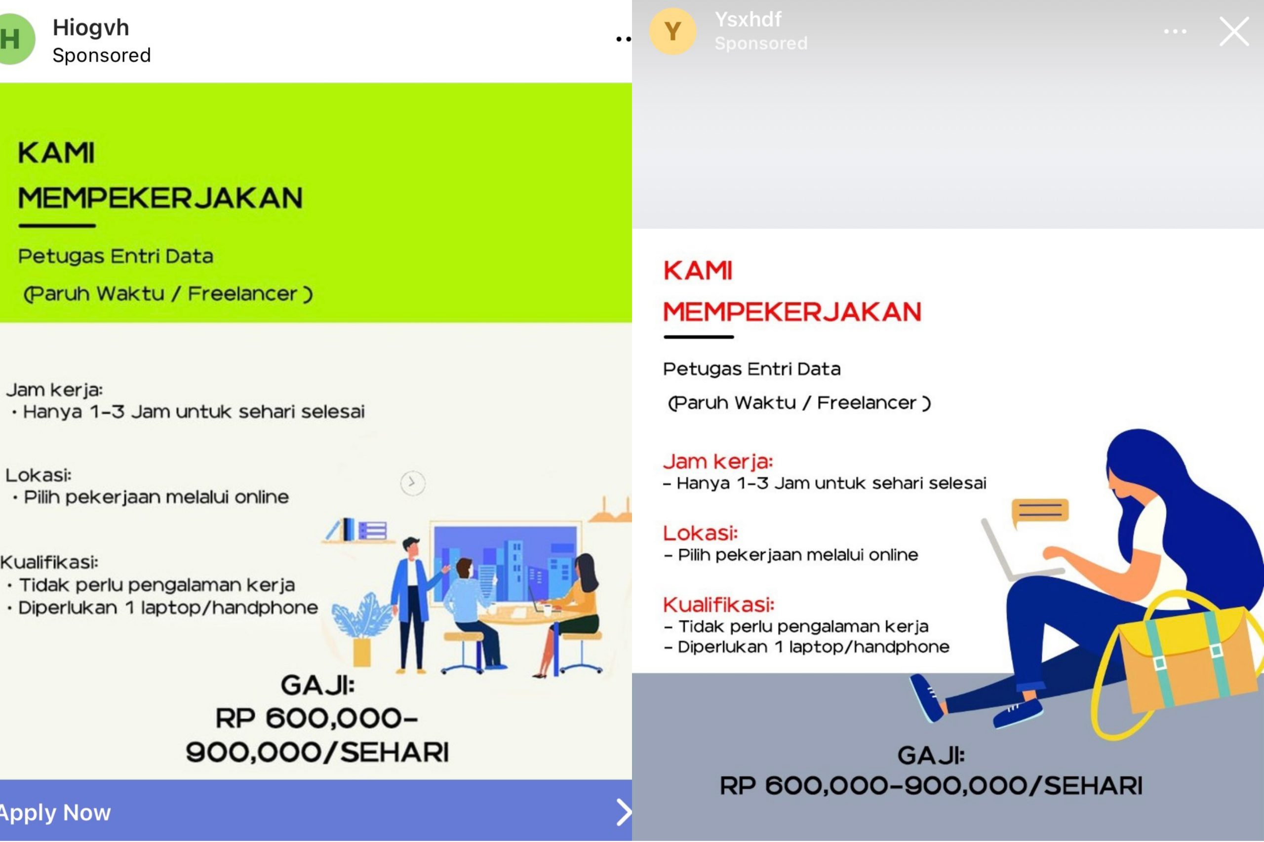 Adanya penipuan lowongan kerja fiktif membuat banyak orang alami kerugian hingga jutaan rupiah. Foto: X.com/catsedih