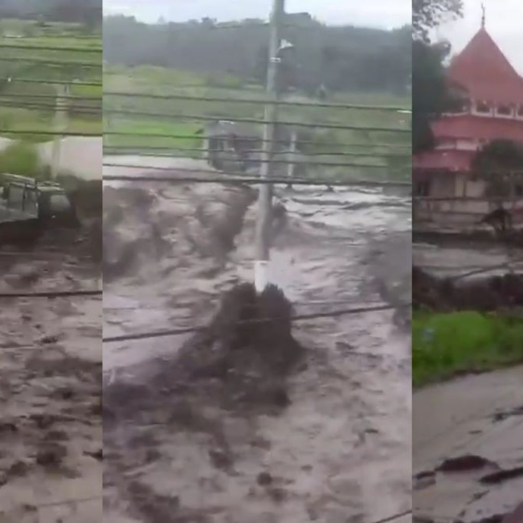 Lahar dingin mengaliri dua kecamatan di Kabupaten Agam, Sumatra Barat. Foto: x.com/InfoFPMKI