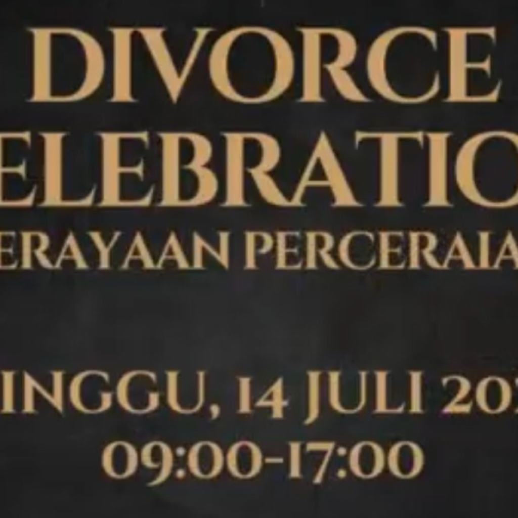 Undangan perayaan perceraian yang digelar oleh Rian. Foto: x.com/lampunggehh