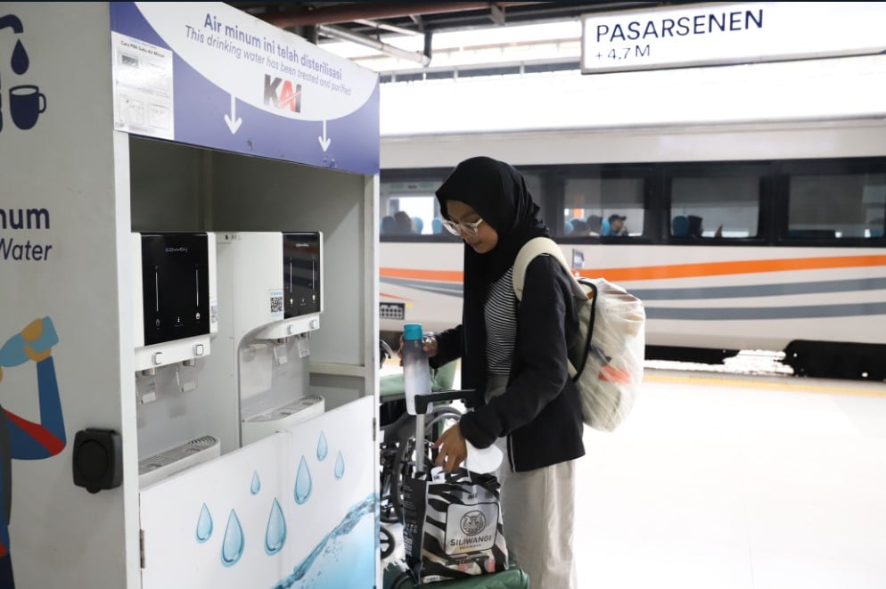 KAI menyediakan drinking water station di sejumlah stasiun. Foto: kai.id