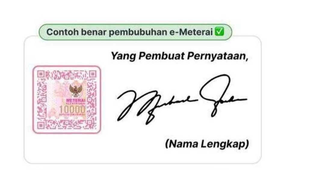 Cara membubuhkan E-Meterai untuk daftar CASN 2024. Foto: instagram.com/cpnsindonesia.id