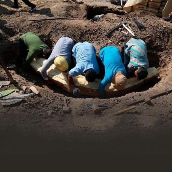 Penemuan gading gajah purba di Sragen (Foto: Akun twitter @Heraloebss)