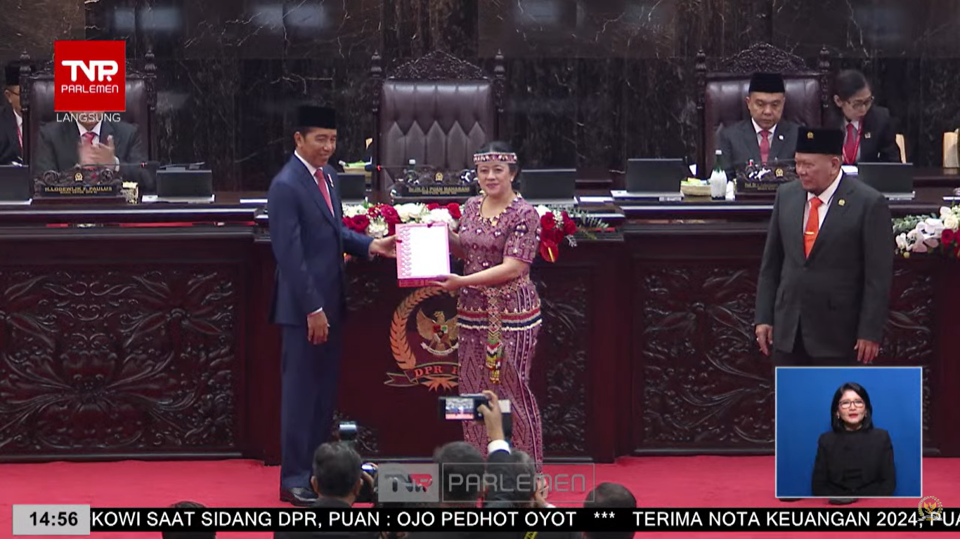 Jokowi menargetkan pendapatan negara hingga Rp2.781,3 triliun. (Foto: Tangkapan layar kanal YouTube DPR RI)