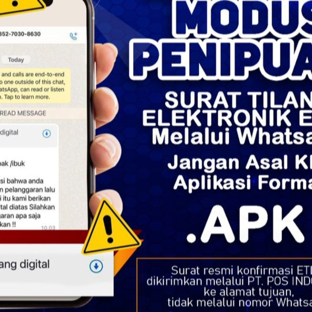 Contoh modus penipuan surat tilang elektronik atau ETLE yang dikirim oleh oknum tak bertanggung jawab. Foto: x.com/TMCPoldaMetro