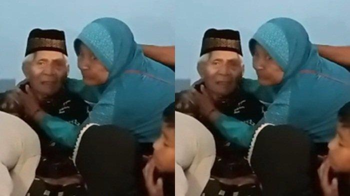 Pertemuan ayah dengan anak yang sudah hilang selama 47 tahun berlangsung penuh haru. FOTO: TikTok @fitrielda99